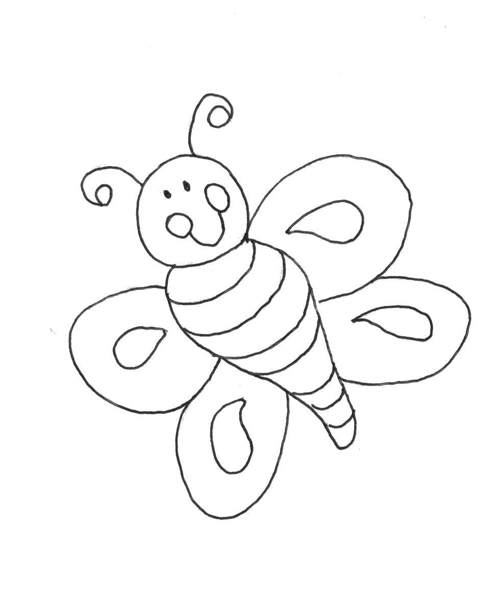 Название: Раскраска Смешная бабочка. Категория: Раскраски для малышей. Теги: Насекомые, бабочка.