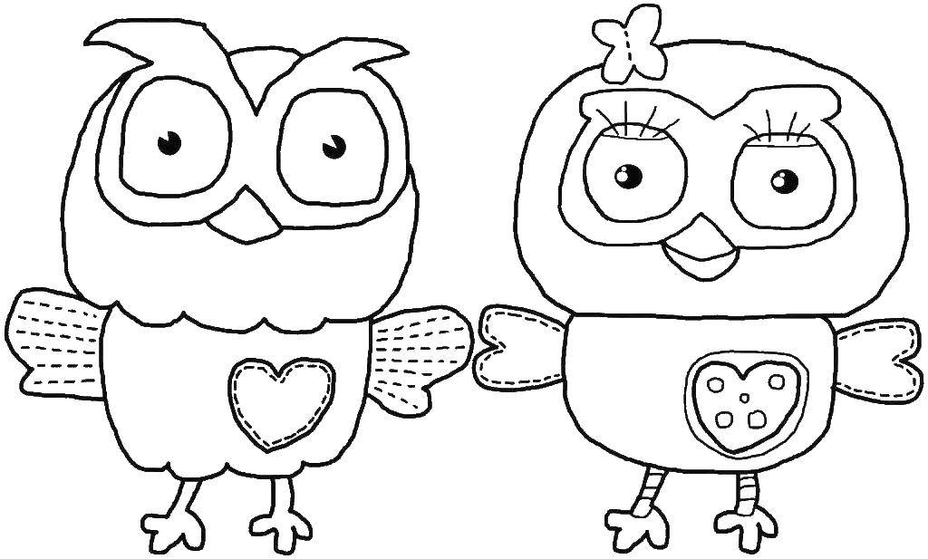 Coloring Funny sowosky. Category Coloring pages for kids. Tags:  Birds, owl, owl.