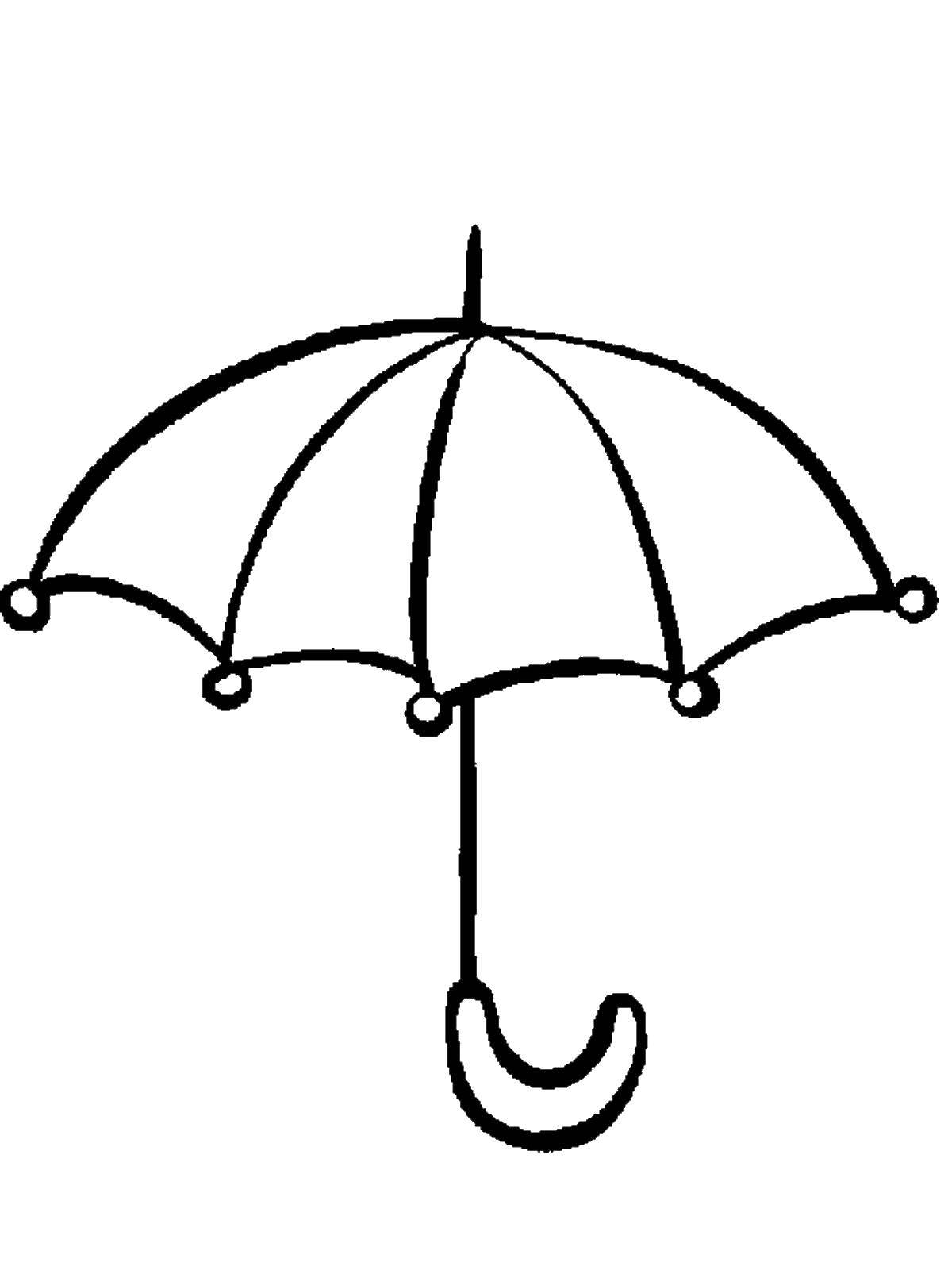 Название: Раскраска Зонтик. Категория: Раскраски для малышей. Теги: Зонт, дождь.