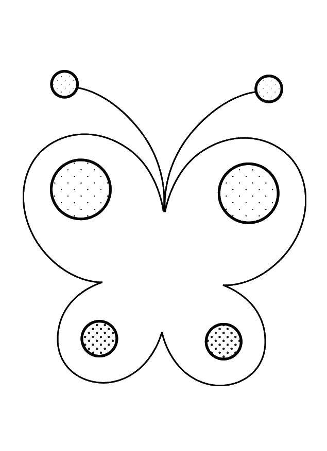 Название: Раскраска Бабочка. Категория: Раскраски для малышей. Теги: бабочка.