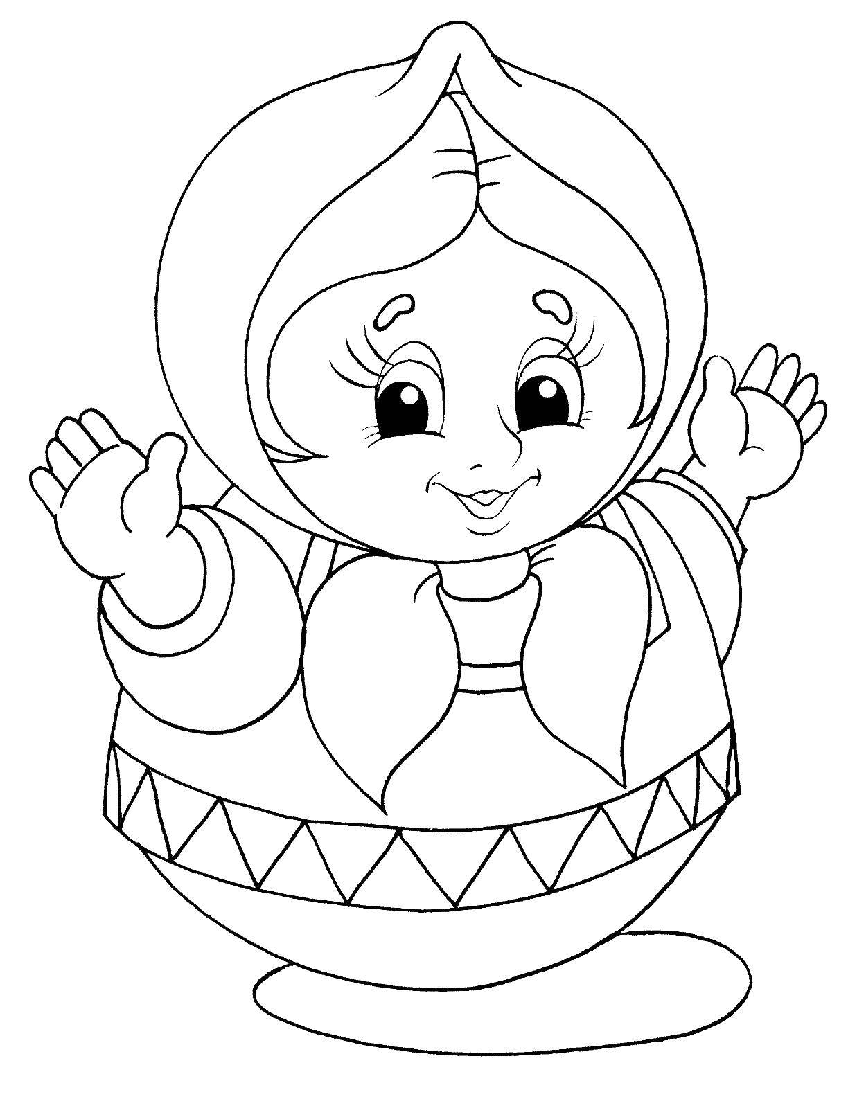 Coloring Matryoshka. Category Coloring pages for kids. Tags:  Matryoshka.