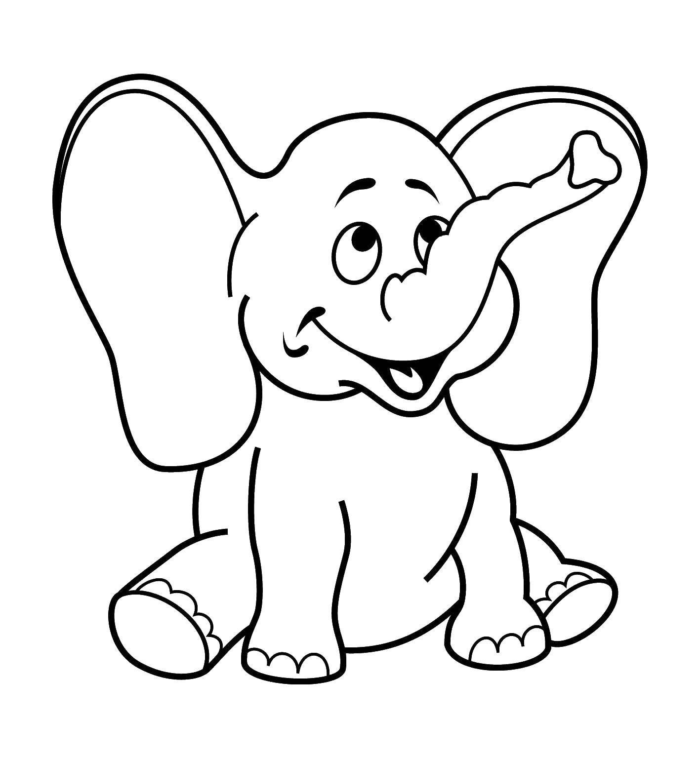 Название: Раскраска Слон. Категория: Раскраски для малышей. Теги: Слон.