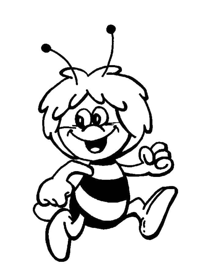 Название: Раскраска Пчела. Категория: Раскраски для малышей. Теги: пчела.
