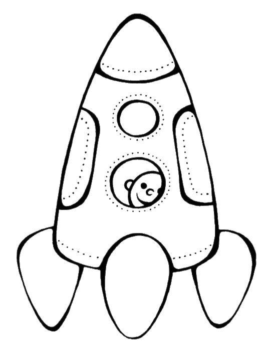 Название: Раскраска Ракета. Категория: Раскраски для малышей. Теги: ракета.