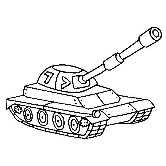 Название: Раскраска Танк. Категория: военное. Теги: танк.
