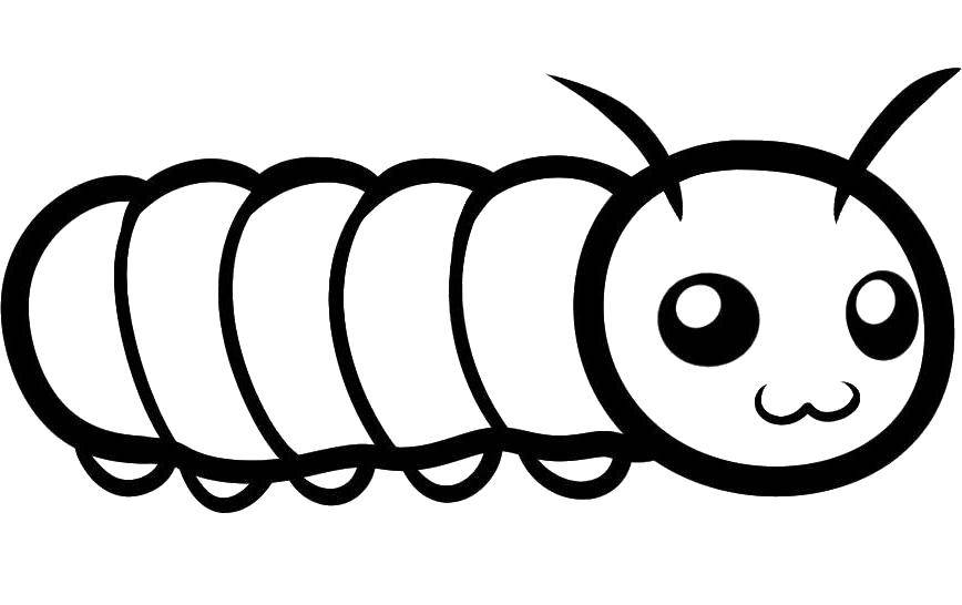 Coloring Cheerful caterpillar. Category Coloring pages for kids. Tags:  Insects, caterpillar.