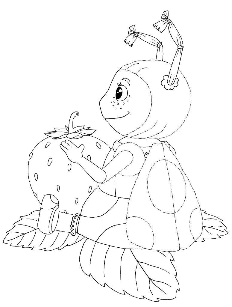 Coloring Ladybug Mila eats strawberries. Category The game and have fun. Tags:  Lunatic, Pretty, Kuzma.