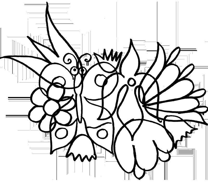 Coloring Flowers pattern. Category plants. Tags:  flowers.