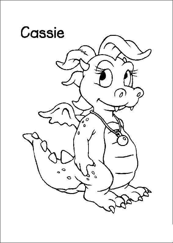 Coloring Dragon Cassie. Category cartoons. Tags:  dragon Cassie.
