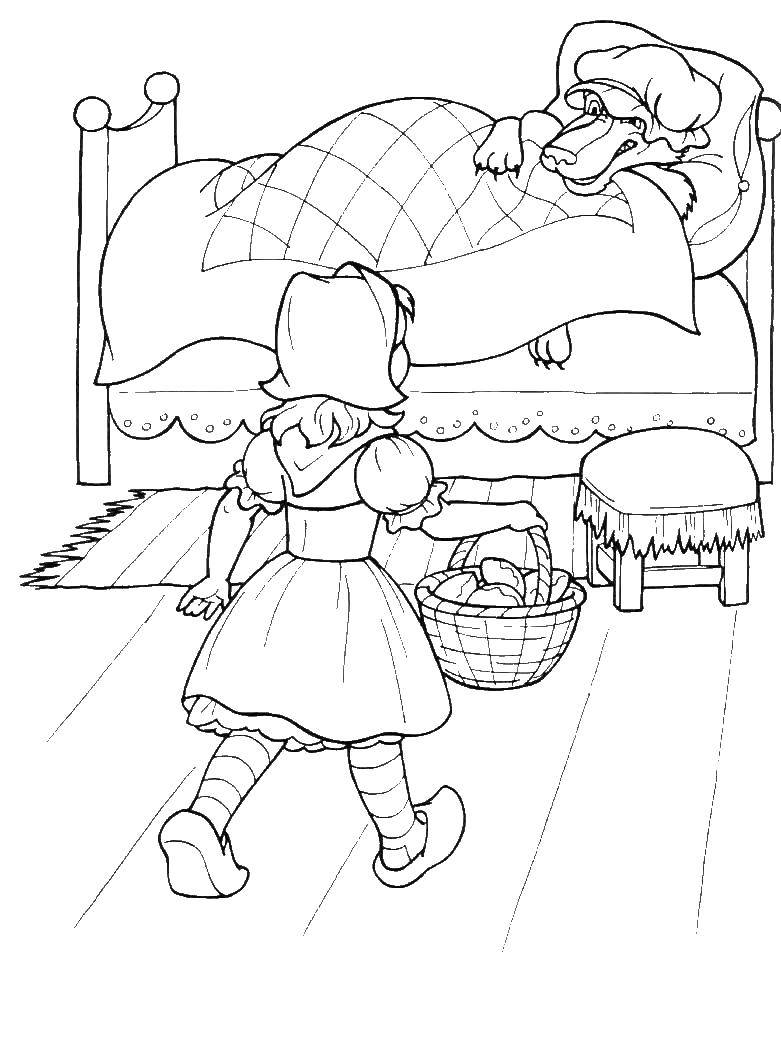 Coloring Little red riding hood and the wolf. Category Fairy tales. Tags:  Fairy Tales, "Red Riding Hood".