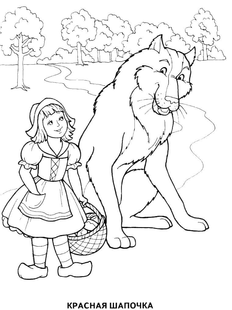 Coloring Little red riding hood. Category Fairy tales. Tags:  Red riding hood.