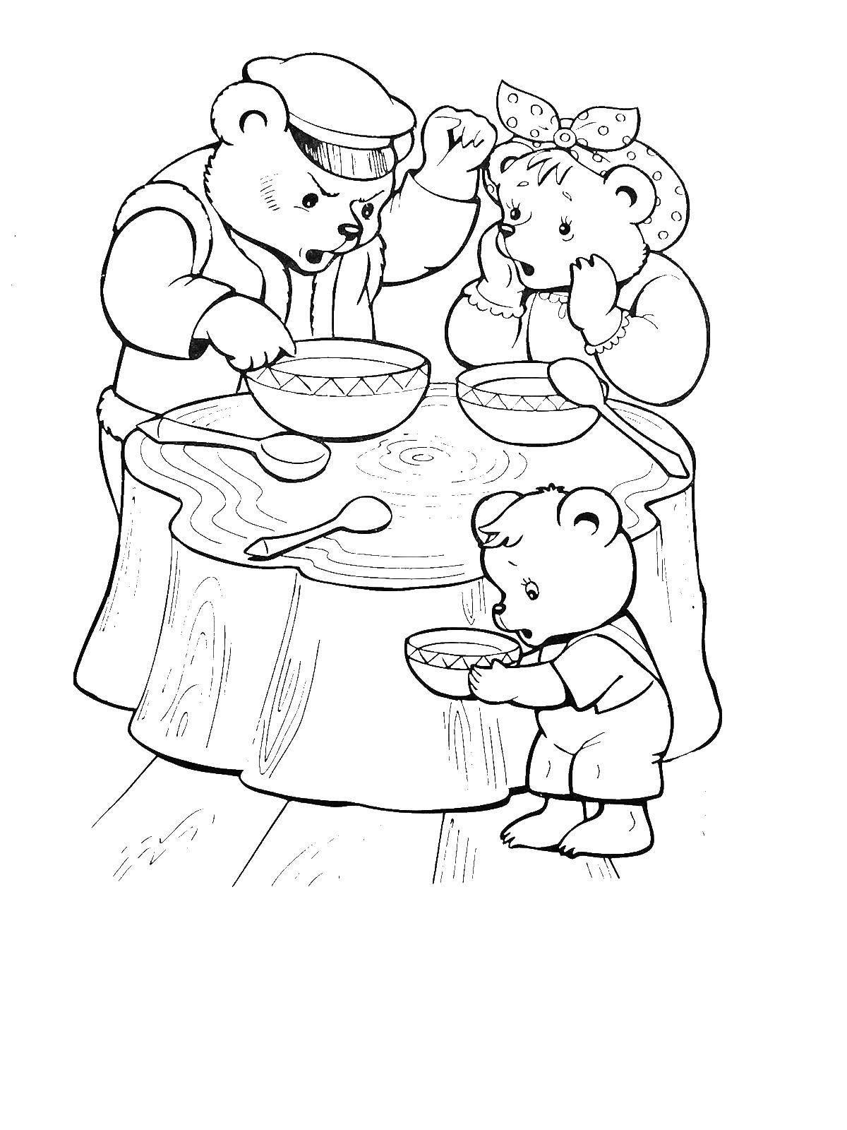 Coloring The three bears. Category Fairy tales. Tags:  Tale, the three bears.