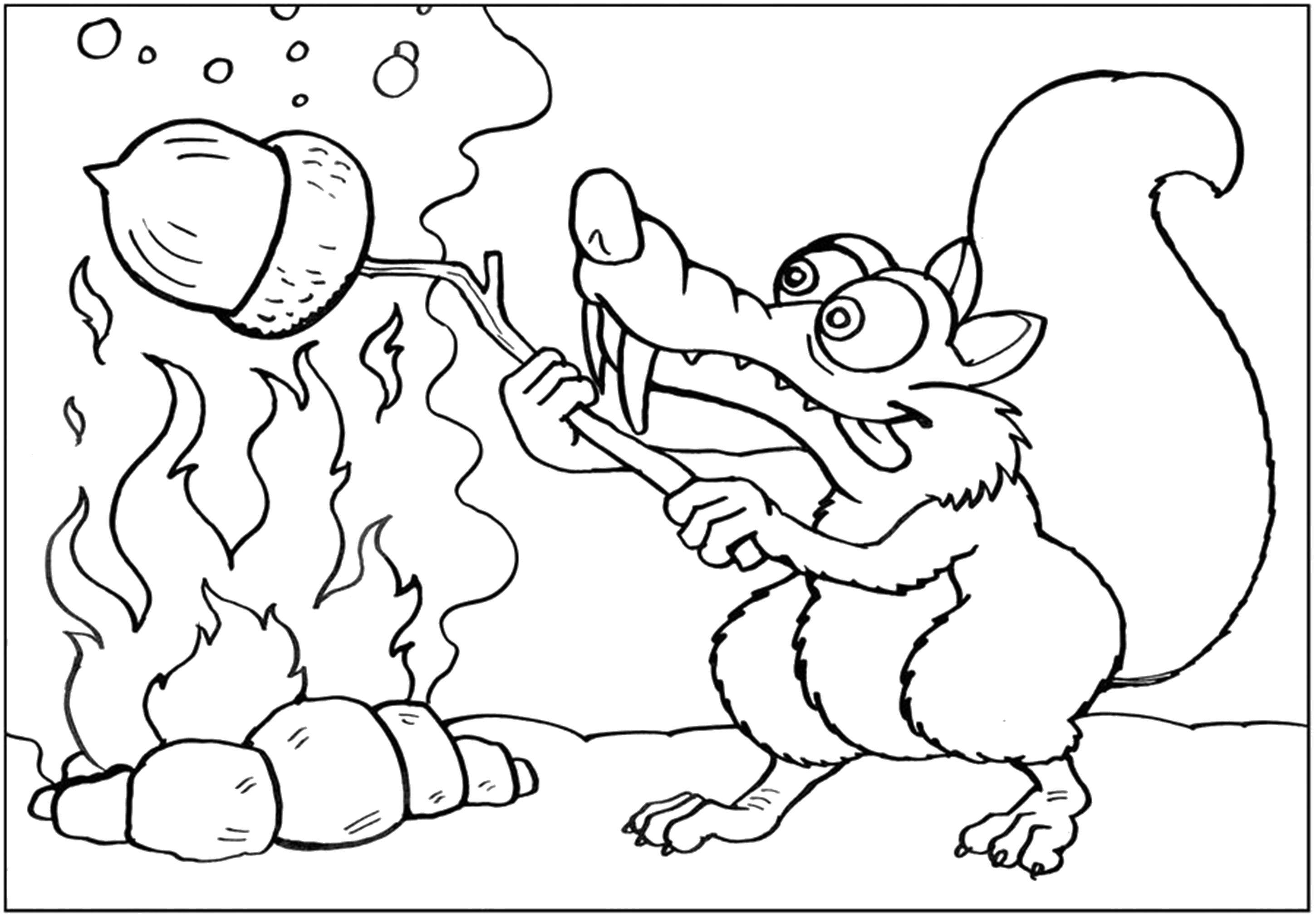 Coloring Squirrel from ice age. Category Disney coloring pages. Tags:  Disney, Ice age, squirrel.