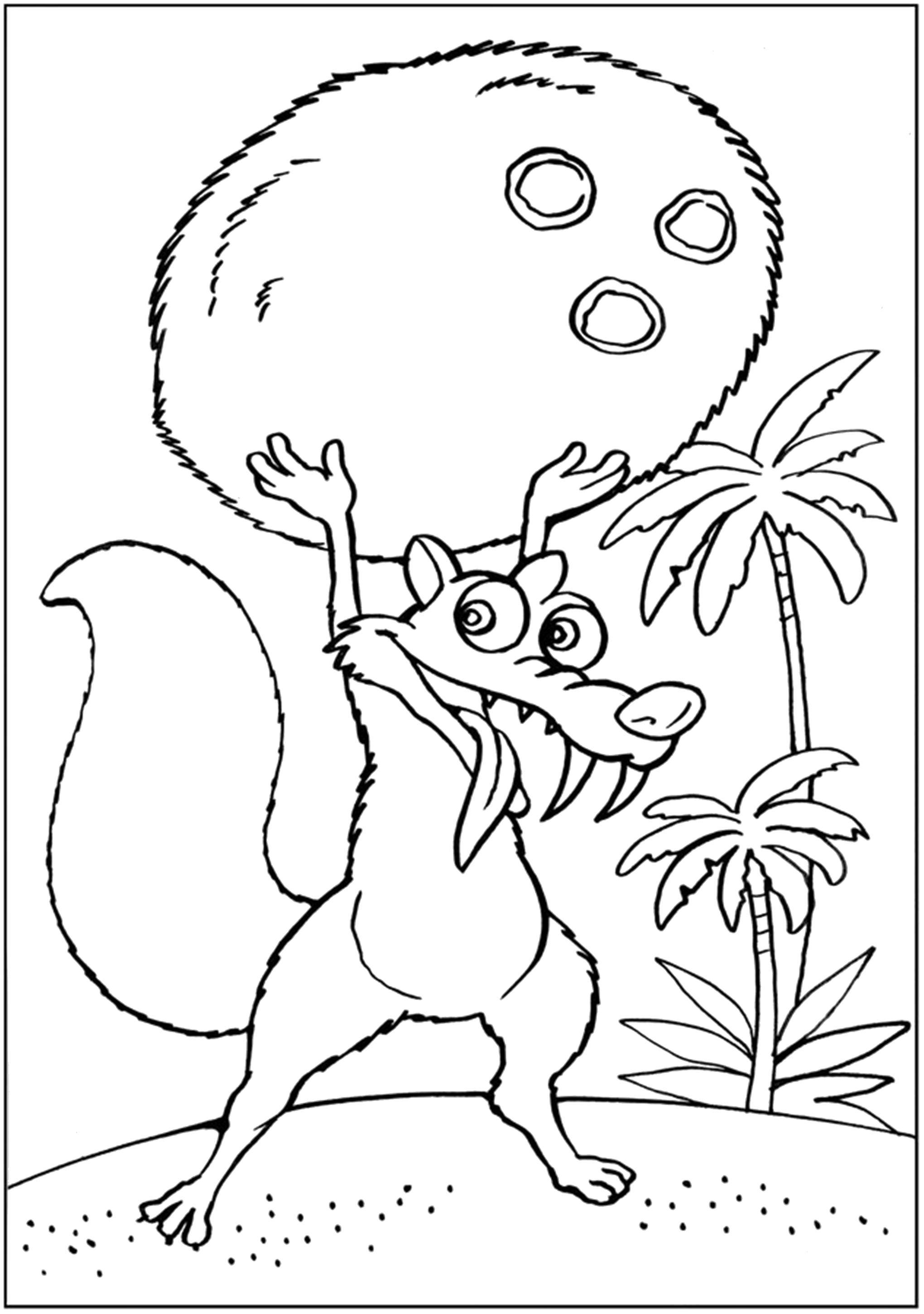 Coloring Squirrel from ice age. Category Disney coloring pages. Tags:  Disney, Ice age, squirrel.