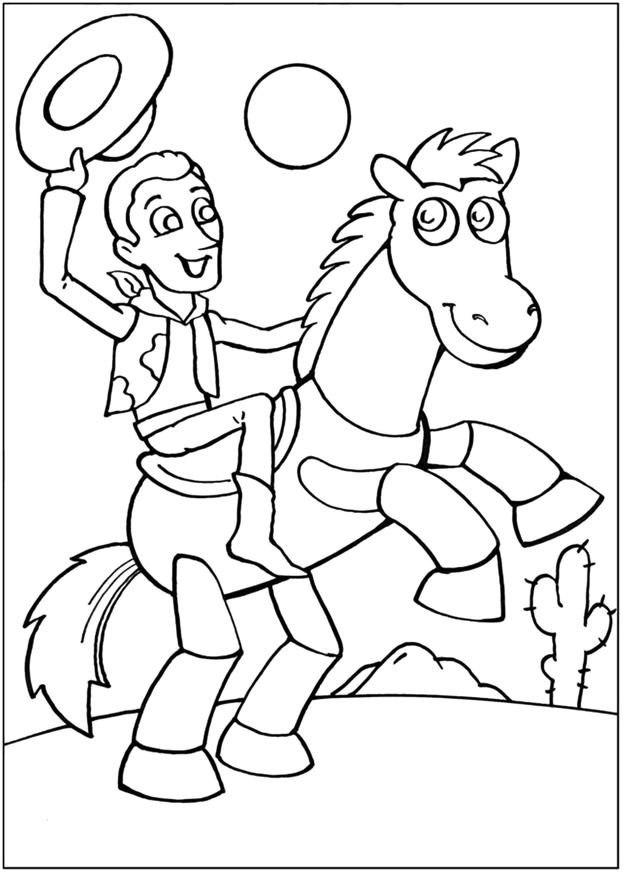 Coloring Cowboy from toy story. Category Disney coloring pages. Tags:  Disney, "toy Story" cowboy.