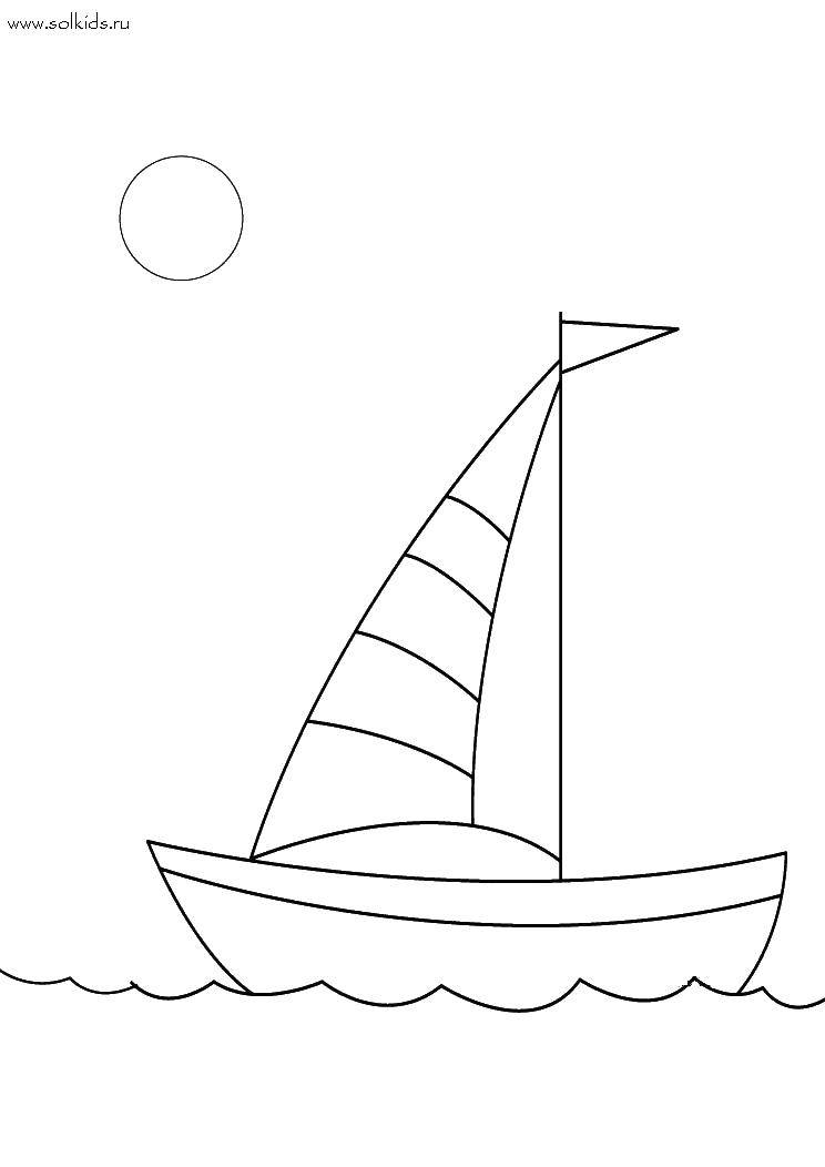 Coloring Sailing boat. Category the boat. Tags:  boat, sail.