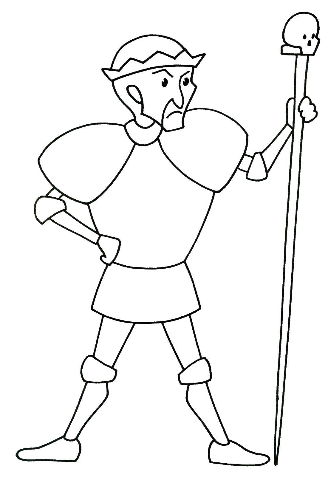Coloring Warrior. Category Coloring pages for kids. Tags:  Warrior , knight.