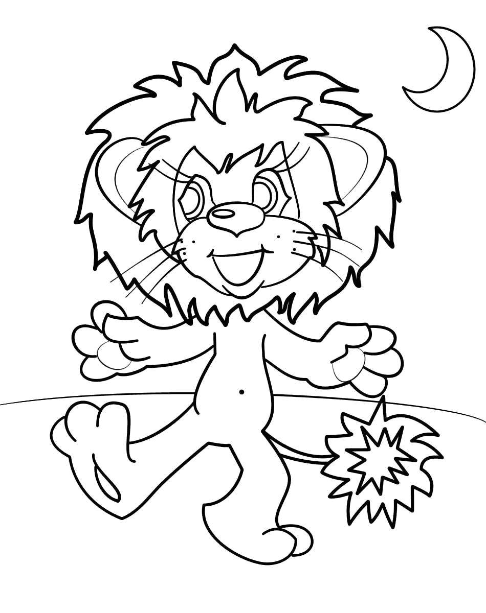 Coloring Lion from the Soviet cartoon. Category Soviet coloring. Tags:  Cartoon character, lion cub.