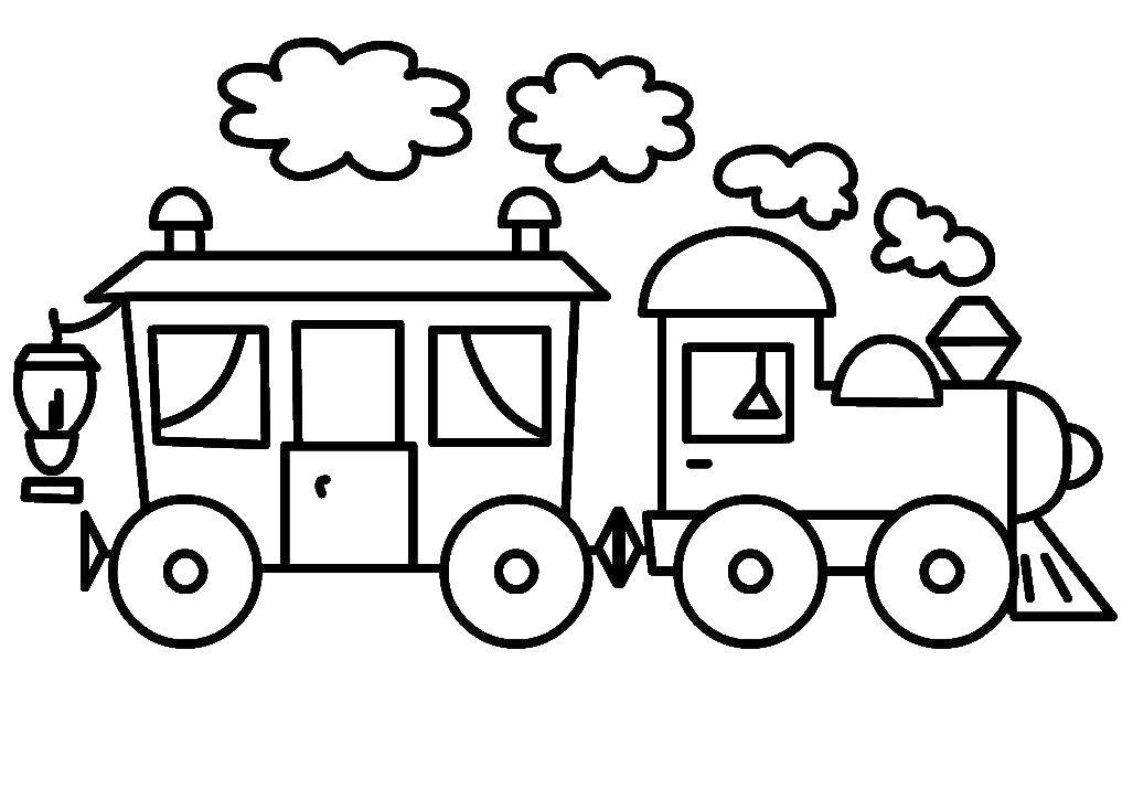 Coloring Train smoke. Category Coloring pages for kids. Tags:  Locomotive.