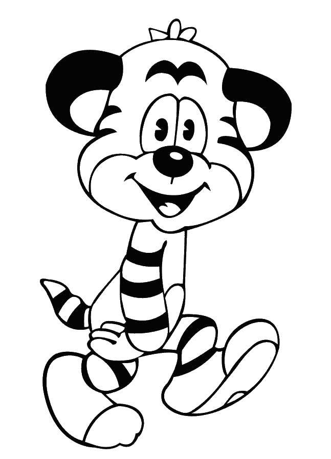 Coloring Tiger. Category Soviet coloring. Tags:  Character cartoon, tiger.