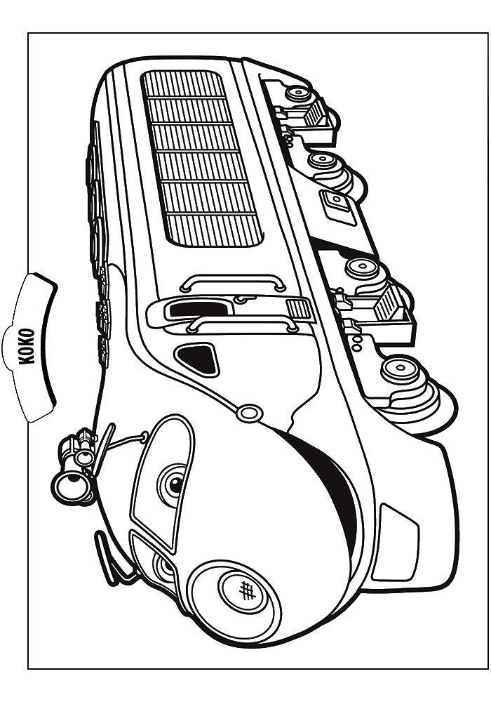 Опис: розмальовки  Чаггингтон веселий паровозик коко. Категорія: поїзд. Теги:  паровоз, Коко.