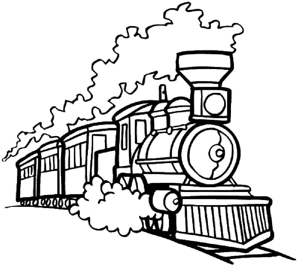 Опис: розмальовки  Паровоз. Категорія: поїзд. Теги:  поїзд, паровоз.
