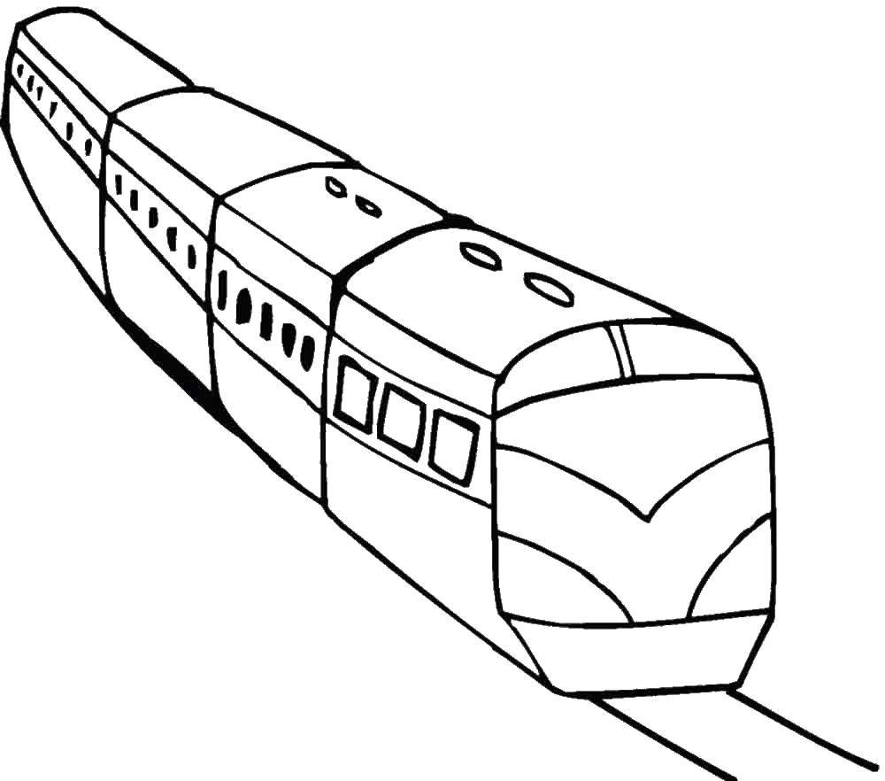 Розмальовки  Поїзд з вагонами. Завантажити розмальовку поїзд.  Роздрукувати ,поїзд,