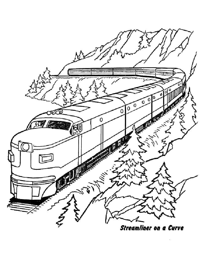 Опис: розмальовки  Поїзд з вагонами. Категорія: поїзд. Теги:  поїзд.