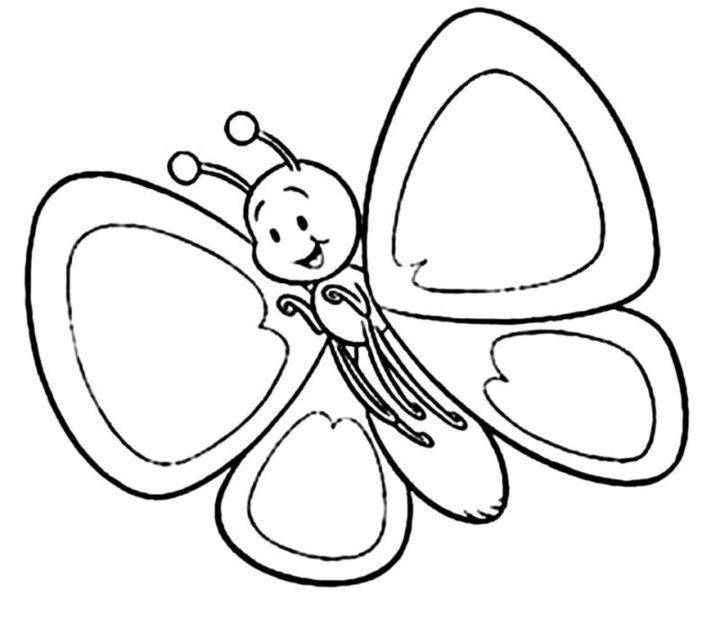 Название: Раскраска Дружелюбная бабочка. Категория: малышам. Теги: Бабочка.