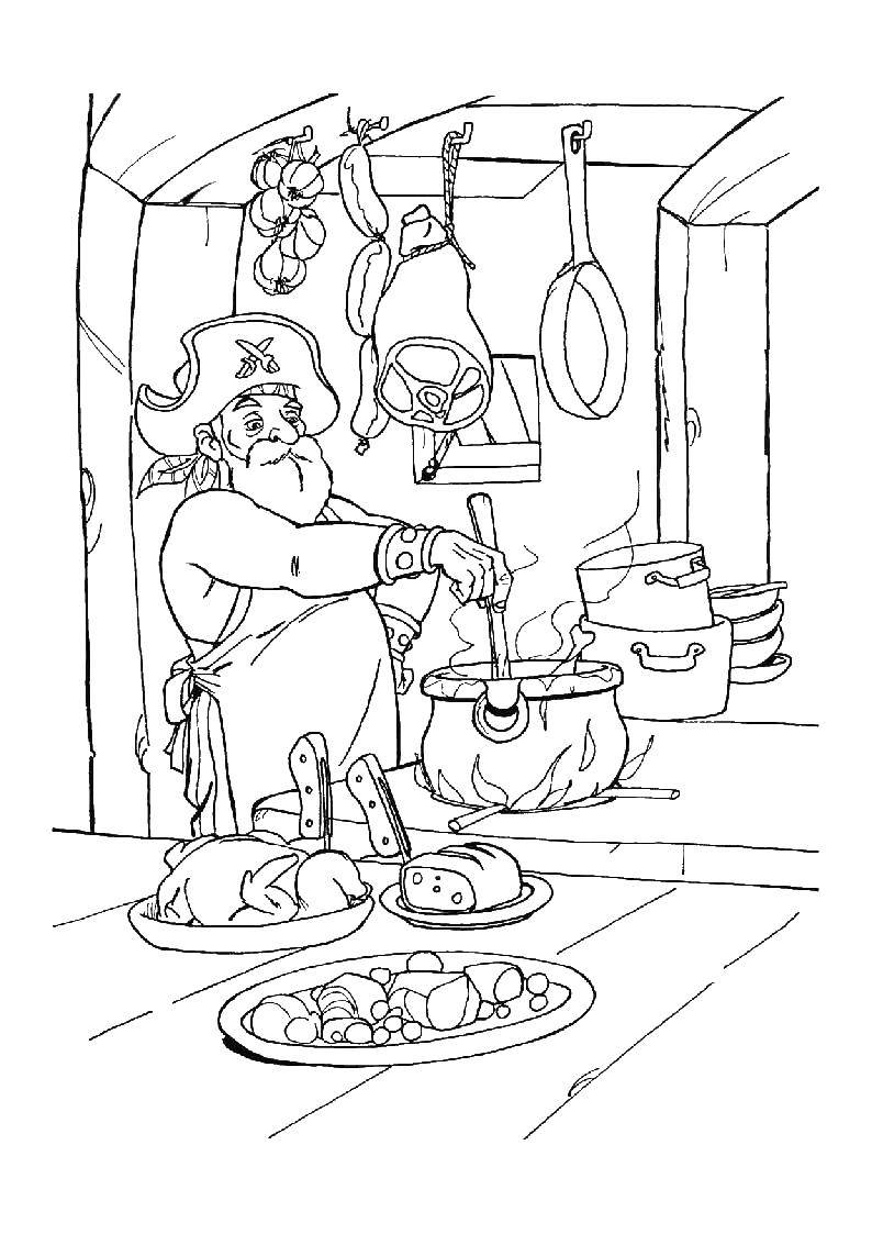 Coloring Pirate chef. Category The pirates. Tags:  Pirate, chef.