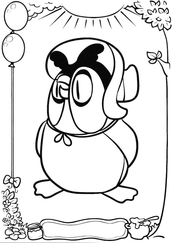 Coloring Owl. Category Soviet coloring. Tags:  Winnie the Pooh, donkey, owl.