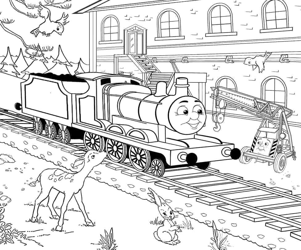 Название: Раскраска Паровозик томас с друзьями. Категория: поезд. Теги: Паровозик, Томас.