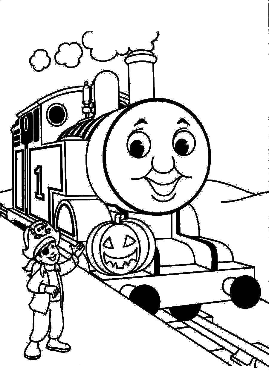 Coloring Thomas the tank engine. Category train. Tags:  train, locomotive.