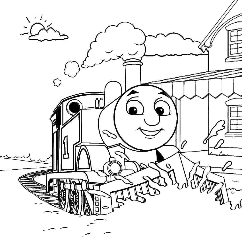 Coloring Thomas the tank engine. Category Cartoon character. Tags:  Cartoon character, Thomas the tank Engine.