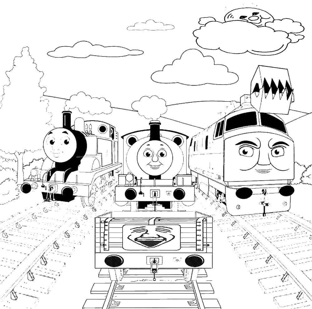 Название: Раскраска Паровозик томас. Категория: поезд. Теги: паровоз, Томас.