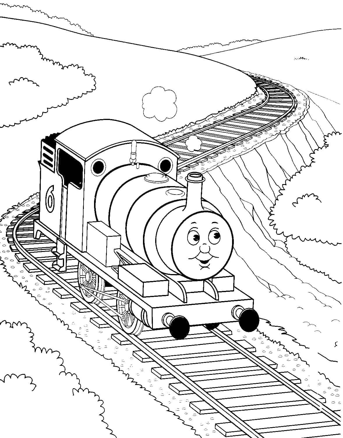 Coloring Thomas the tank engine. Category cartoons. Tags:  locomotive, Thomas.