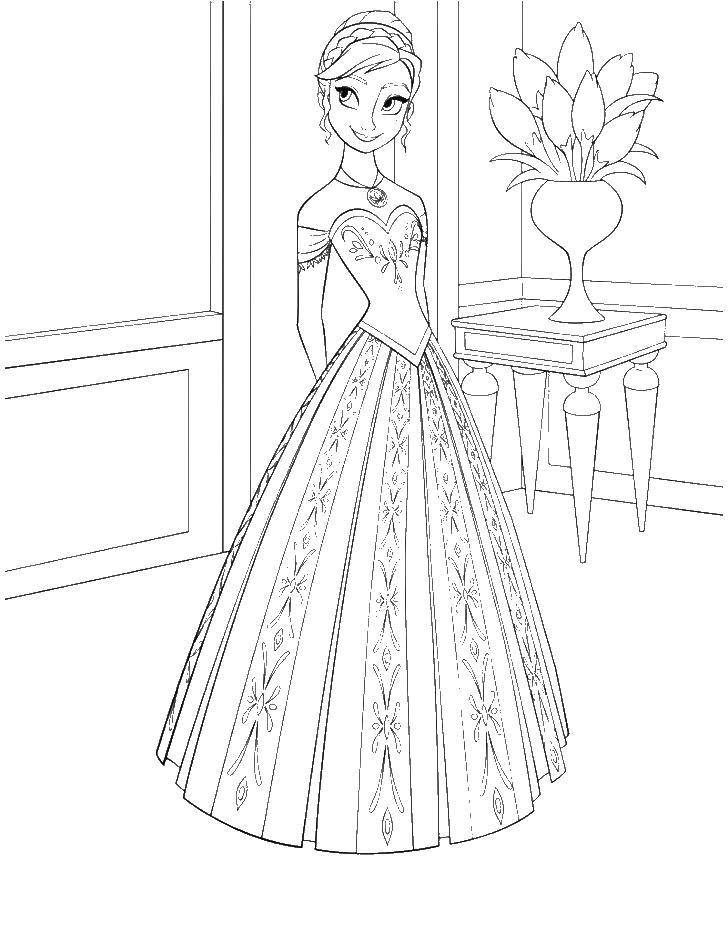 Coloring Cartoon character cold heart. Category Disney coloring pages. Tags:  Disney, Elsa, frozen, Princess.