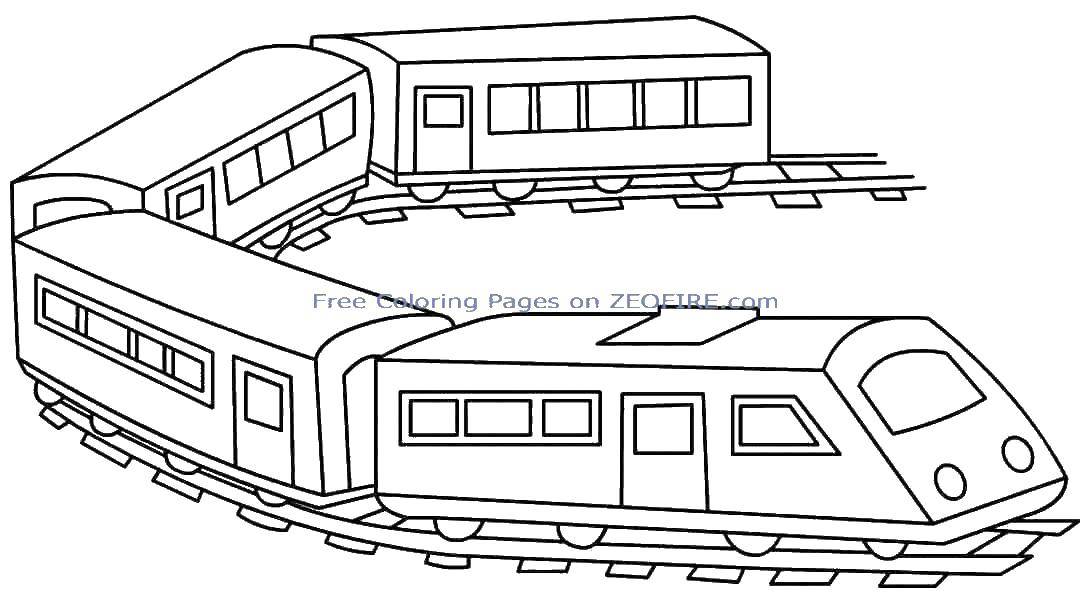Coloring Train with wagons. Category train. Tags:  Train.
