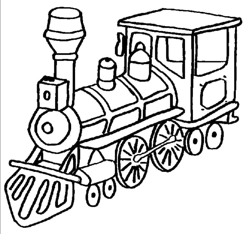Название: Раскраска Маленький паровозик. Категория: поезд. Теги: Паровозик.