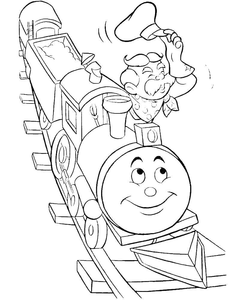 Coloring Thomas the tank engine and his friends. Category cartoons. Tags:  locomotive.