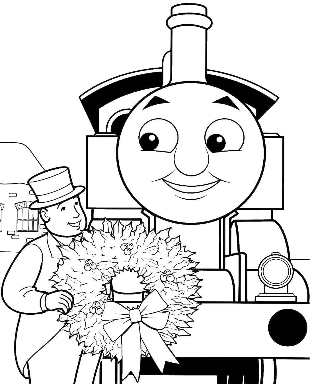 Coloring Thomas the tank engine wins award. Category cartoons. Tags:  locomotive, Thomas.