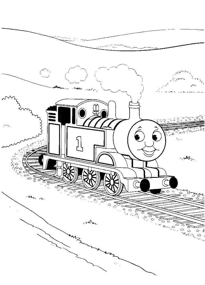 Coloring Thomas the tank engine. Category cartoons. Tags:  locomotive, Thomas.