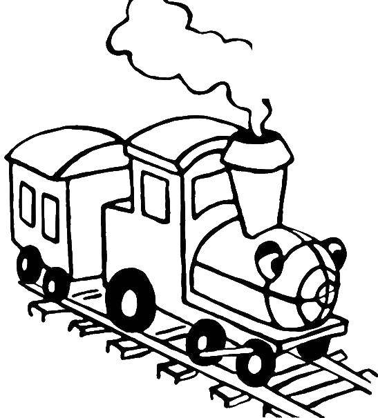 Название: Раскраска Паровозик. Категория: поезд. Теги: паровоз.