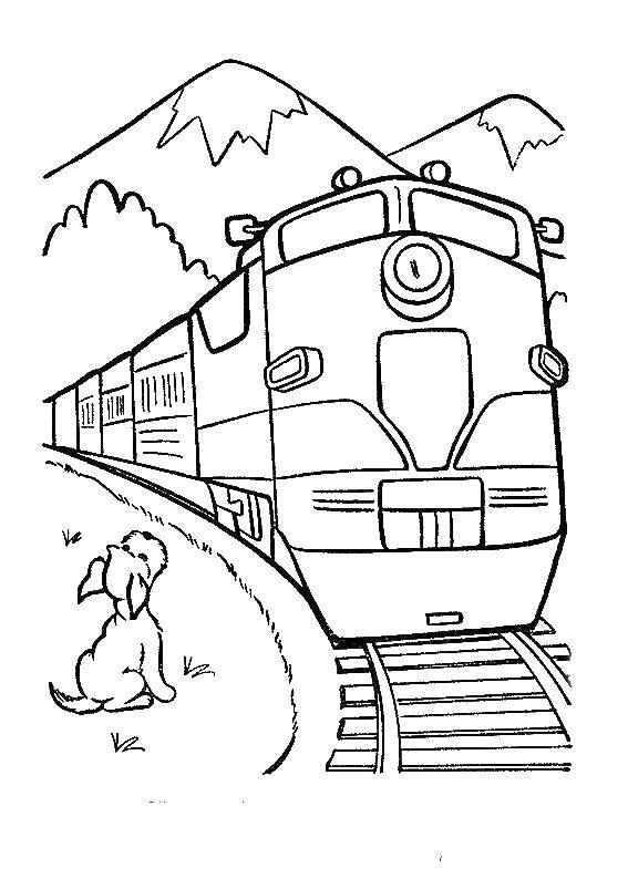 Coloring Train with wagons. Category train. Tags:  train.