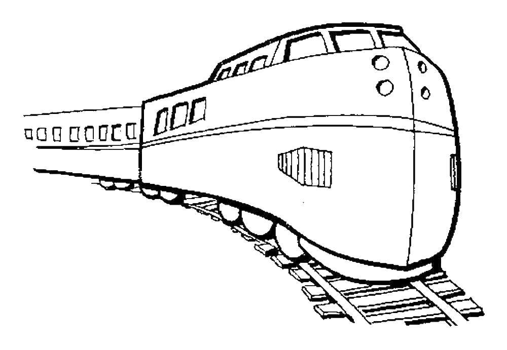 Название: Раскраска Поезд с вагонами. Категория: поезд. Теги: поезд.