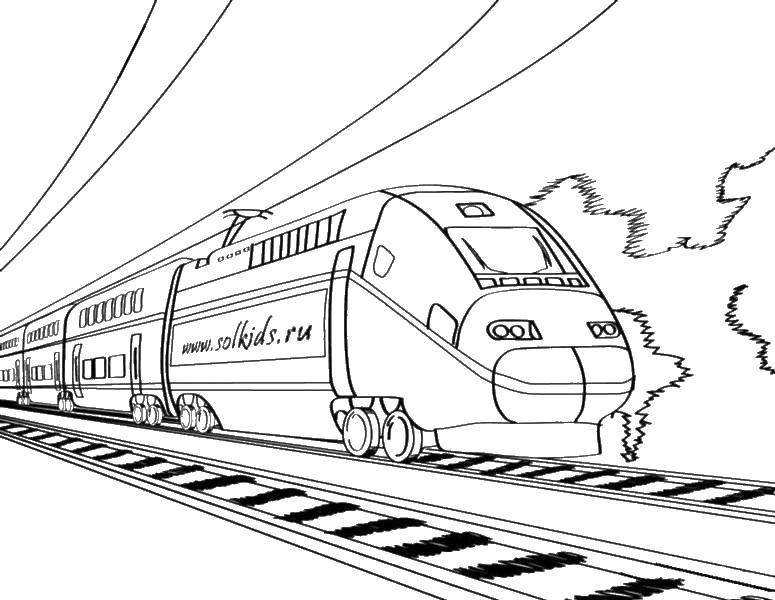 Coloring Train with wagons. Category train. Tags:  train, locomotive.