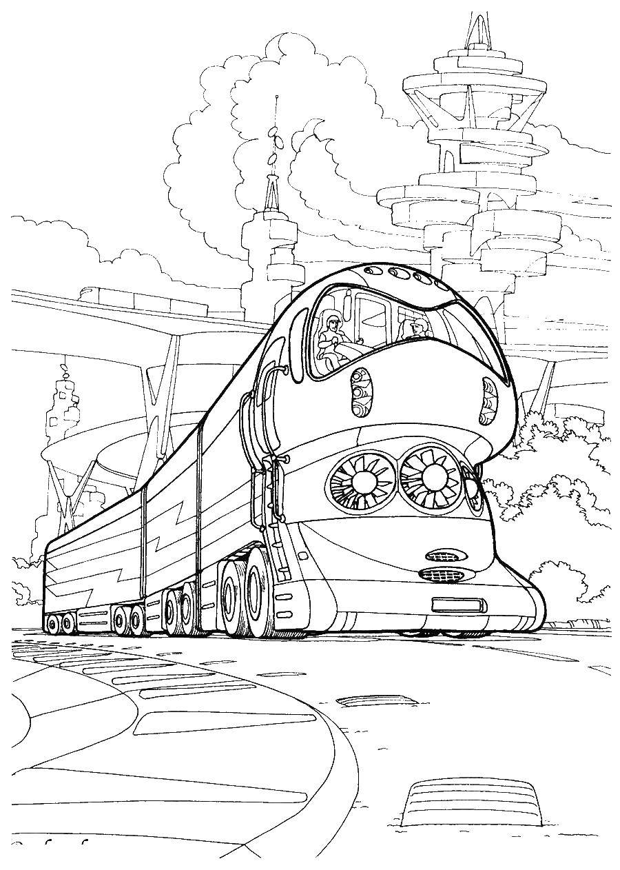 Coloring Train with wagons. Category train. Tags:  train.