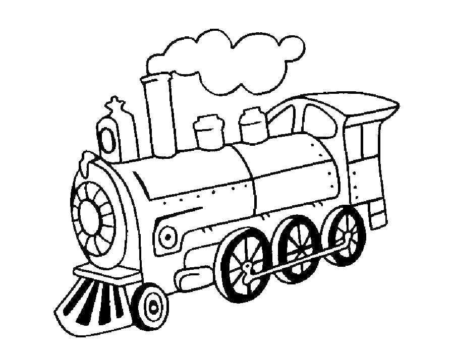 Название: Раскраска Маленький паровозик. Категория: поезд. Теги: Паровозик.