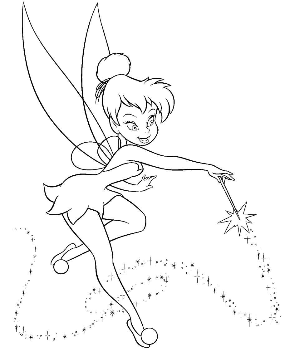 Coloring Tinker bell from disney fairies. Category Disney cartoons. Tags:  Disney Fairies, Tinker Bell.