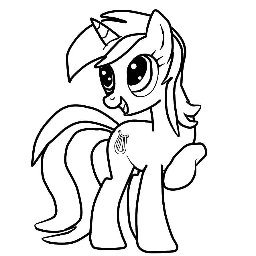 Название: Раскраска Пони из my little pony. Категория: Персонаж из мультфильма. Теги: Пони, "My little pony".